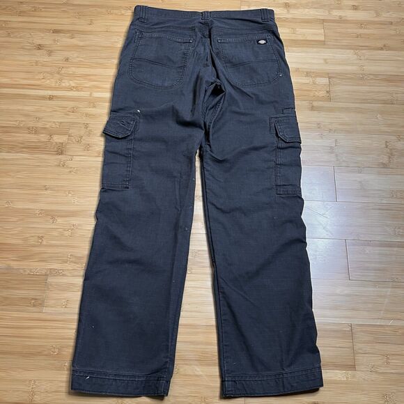 Dickies Flex Pants Mens 32x31 Faded Black Relaxed Fit Cargo Pockets Paint - Picture 5 of 7
